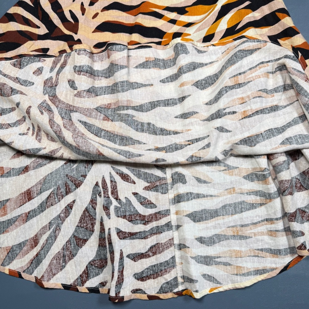 Who What Wear Dress Medium Linen Blend Animal Print Mini‎ Fit Flare Belted - Picture 9 of 9